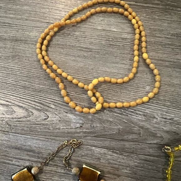 Vintage Gold and Brown Multi-Strand Necklace Set - Picture 5 of 7